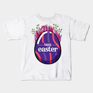 Happy Easter day. A Purple Easter Egg Kids T-Shirt